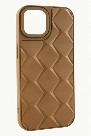 iPhone 12 Pro Prizma Desenli Lüx Liza Kılıf - Kahverengi