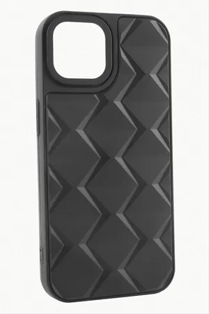 iPhone 14 Pro Max Prizma Desenli Lüx Liza Kılıf - Siyah