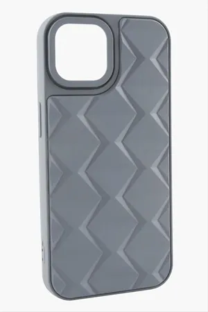 iPhone 14 Pro Max Prizma Desenli Lüx Liza Kılıf - Gri