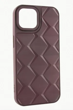 iPhone 14 Pro Prizma Desenli Lüx Liza Kılıf - Bordo