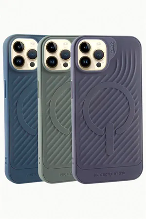 iPhone 14 Pro Lüx Magsaff Gear Silikon Kılıf - Mavi