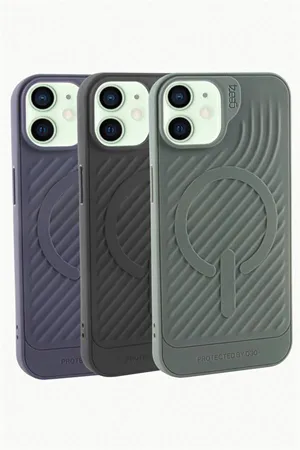 iPhone 12 6.1 Lüx Magsaff Gear Silikon Kılıf - Siyah