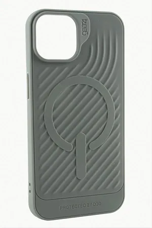 iPhone 12 6.1 Lüx Magsaff Gear Silikon Kılıf - Gri