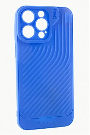 iPhone 15 Pro Max Çizgili Lüx Gear Silikon Kılıf - Mavi