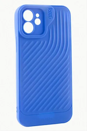 iPhone 12 6.1 Çizgili Lüx Gear Silikon Kılıf - Mavi