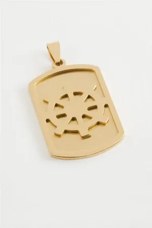 Dümen Çelik Kolye Ucu 4 cm - Sarı
