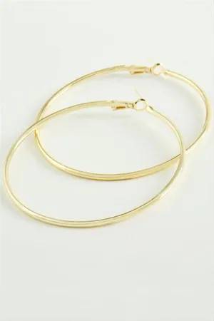Boru Halka Küpe 6 cm - Sarı