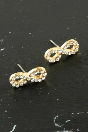 Sonsuzluk Taşlı Minik Küpe - Sarı