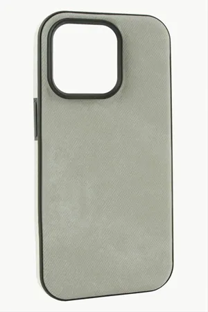 iPhone 12/12 Pro Nubuk Lüx Velvet Silikon Kılıf - Gri