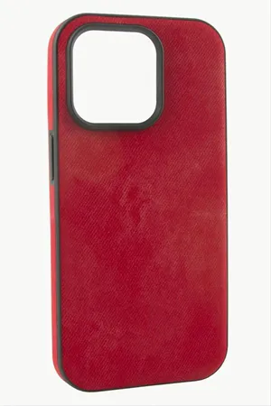 iPhone 12/12 Pro Nubuk Lüx Velvet Silikon Kılıf - Kırmızı