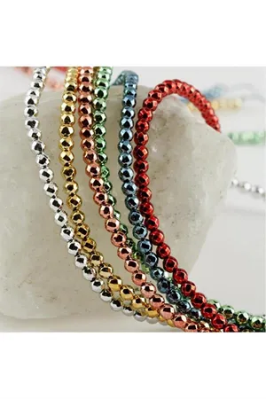 4 mm Fasetli Hematit Taşı - Sarı