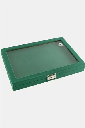 Cam Kapaklı Anfora Kumaş Batırmalı Yüzük Standı 24*34 cm - Siyah