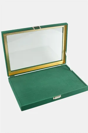 Cam Kapaklı Anfora Kumaş Batırmalı Yüzük Standı 24*34 cm - Siyah