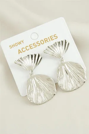 Oval Trend Metal Küpe - Gümüş Rengi