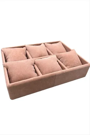 6'lı Anfora Kumaş Yastıklı Tabla - Açık Pembe