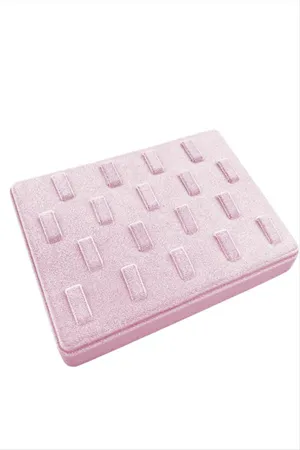 18 Tırnaklı Anfora Kumaş Yüzük Standı - Açık Pembe