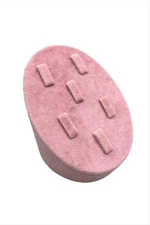 6 Tırnaklı Oval Anfora Kumaş Yüzük Standı - Açık Pembe