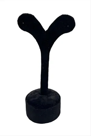 Golf Anfora Kumaş Kaplamalı Küpe Standı - Siyah