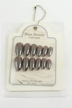 Mina Beauty Kedi Gözü Takma Tırnak - Bordo