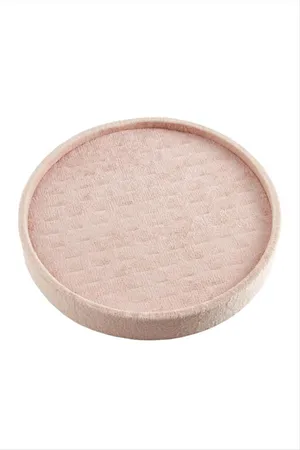 Yuvarlak Ahşap Anfora Kumaş Piercing Küpelik 20 cm - Açık Pembe