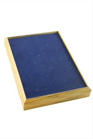 Ahşap Anfora Kumaş Piercing Küpelik 18*24 cm - Lacivert