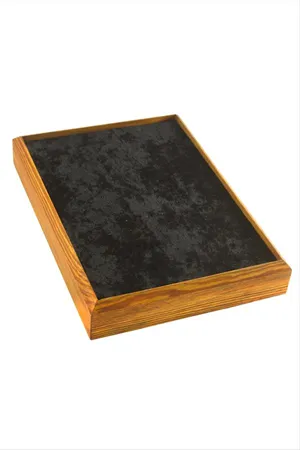 Ahşap Anfora Kumaş Piercing Küpelik 18*24 cm - Siyah