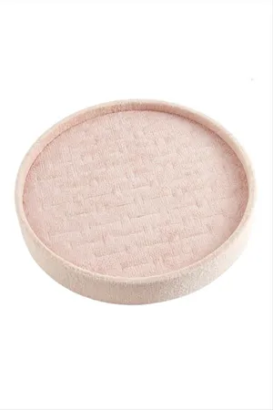 Yuvarlak Ahşap Anfora Kumaş Yüzüklük 20 cm - Açık Pembe
