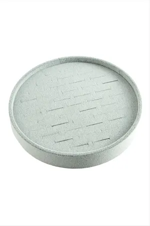 Yuvarlak Ahşap Anfora Kumaş Yüzüklük 20 cm - Gri
