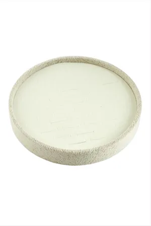 Yuvarlak Ahşap Anfora Kumaş Yüzüklük 20 cm - Sütlü Kahve