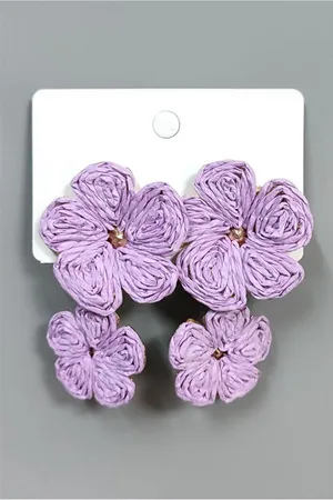 Çiçek Zr Model Küpe - Lila