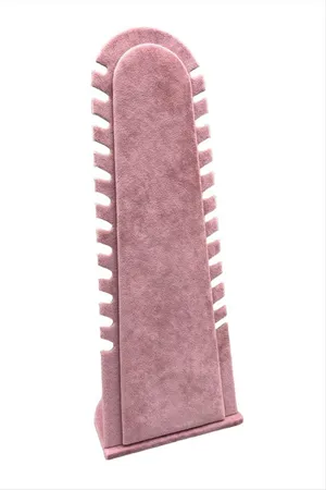 Çam Anfora Kumaş Kaplamalı Kolye Standı - Açık Pembe