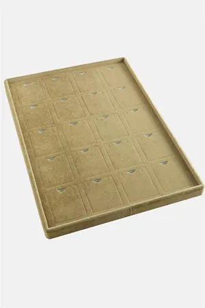 20'li Anfora Kumaş Dikey Ayaklı Kolye Standı - Açık Kahverengi