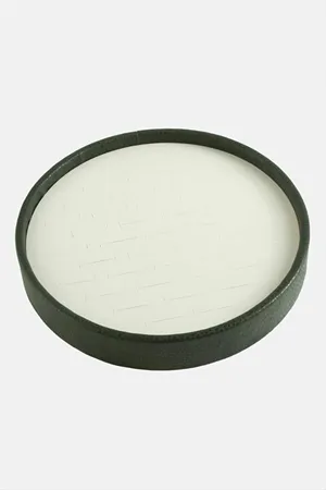 Yuvarlak Ahşap Deri Yüzüklük 20 cm - Kiremit