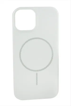 iPhone 15 Pro Max Buzlu Magsaff Kapak Kılıf - Beyaz