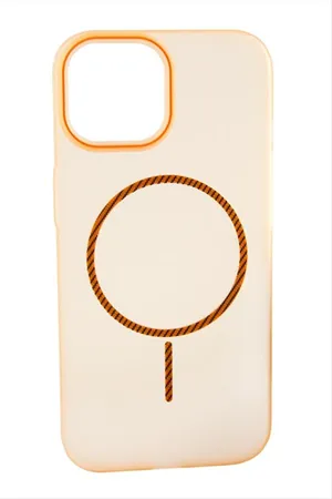 iPhone 13/14 Buzlu Magsaff Kapak Kılıf - Beyaz