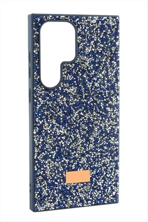 Samsung Galaxy S23 Ultra Taşlı Kapak Kılıf - Mavi