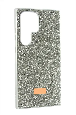 Samsung Galaxy S23 Ultra Taşlı Kapak Kılıf - Gümüş Rengi