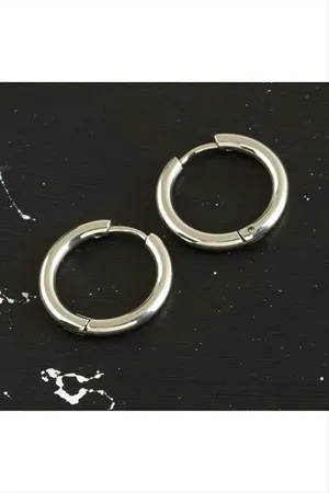 Çelik Halka Küpe 1,5 cm - Gümüş Rengi