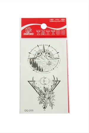Çiçek Tattoo Dövme Sticker - Beyaz