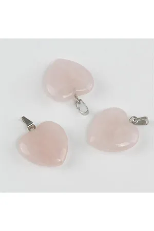 Pembe Kuvars Kalpli Doğaltaş Kolye Ucu - Açık Pembe