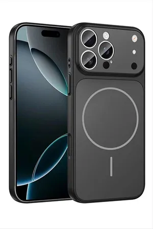 İphone 13 Uyumlu 17 Pro Max Görünümlü Magsaff Kapak Kılıf - Siyah