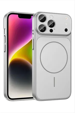 İphone 15 Pro Max Uyumlu 17 Pro Max Görünümlü Magsaff Kapak Kılıf - Turuncu