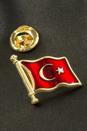 Ay Yıldız Yaka Rozet - Gümüş Rengi