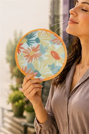 Kore Yelpaze 25 cm - Turuncu