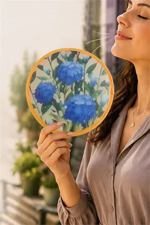 Kore Yelpaze 25 cm - Turuncu