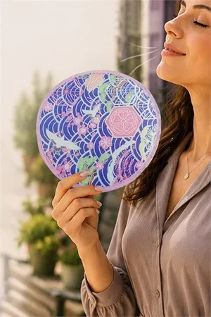 Kore Yelpaze 25 cm - Lila