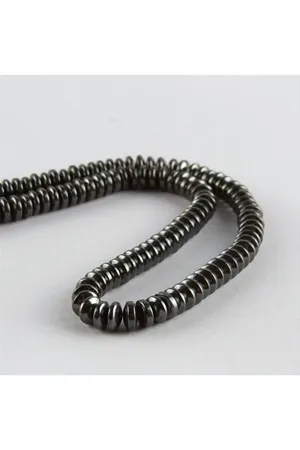 Rondela Hematit Taşı Küçük 6 mm - Antrasit