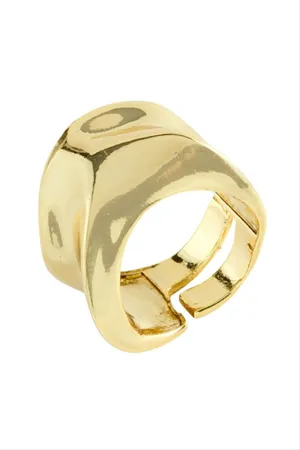 Oval Metal Yüzük - Sarı