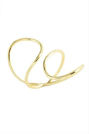 Oval Metal Yüzük - Sarı