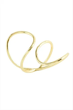 Oval Metal Yüzük - Sarı